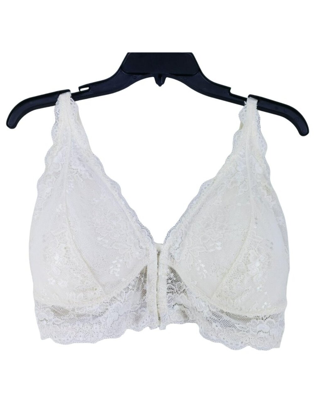 Pure Beauty Front Fasten Floral Lace Bralette Cream Size 2XL